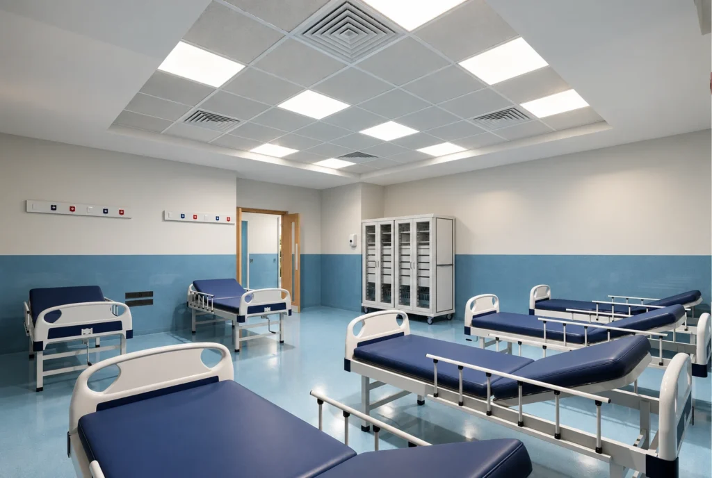Perspective de la salle de réveil — Clinique El Kawtar, Rabat — rendu 3D DECO3D.ma