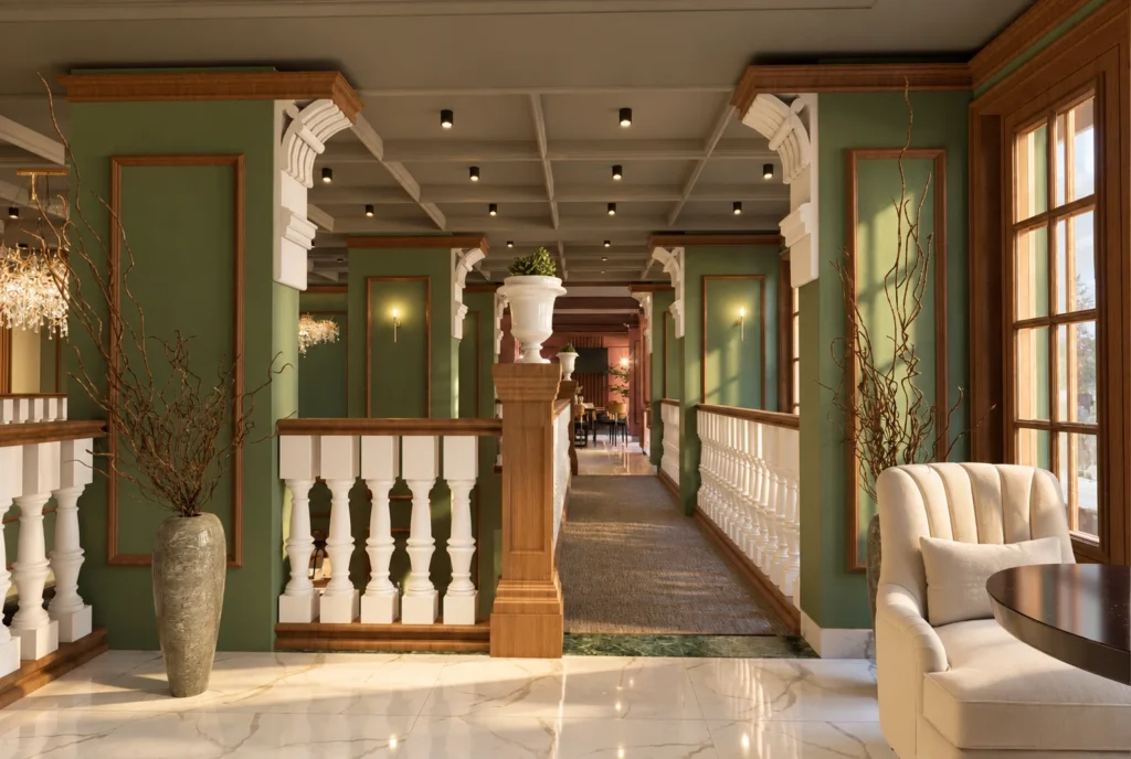 Fauteuil de la coursive — Restaurant La Durée, Kénitra — rendu 3D DECO3D.ma